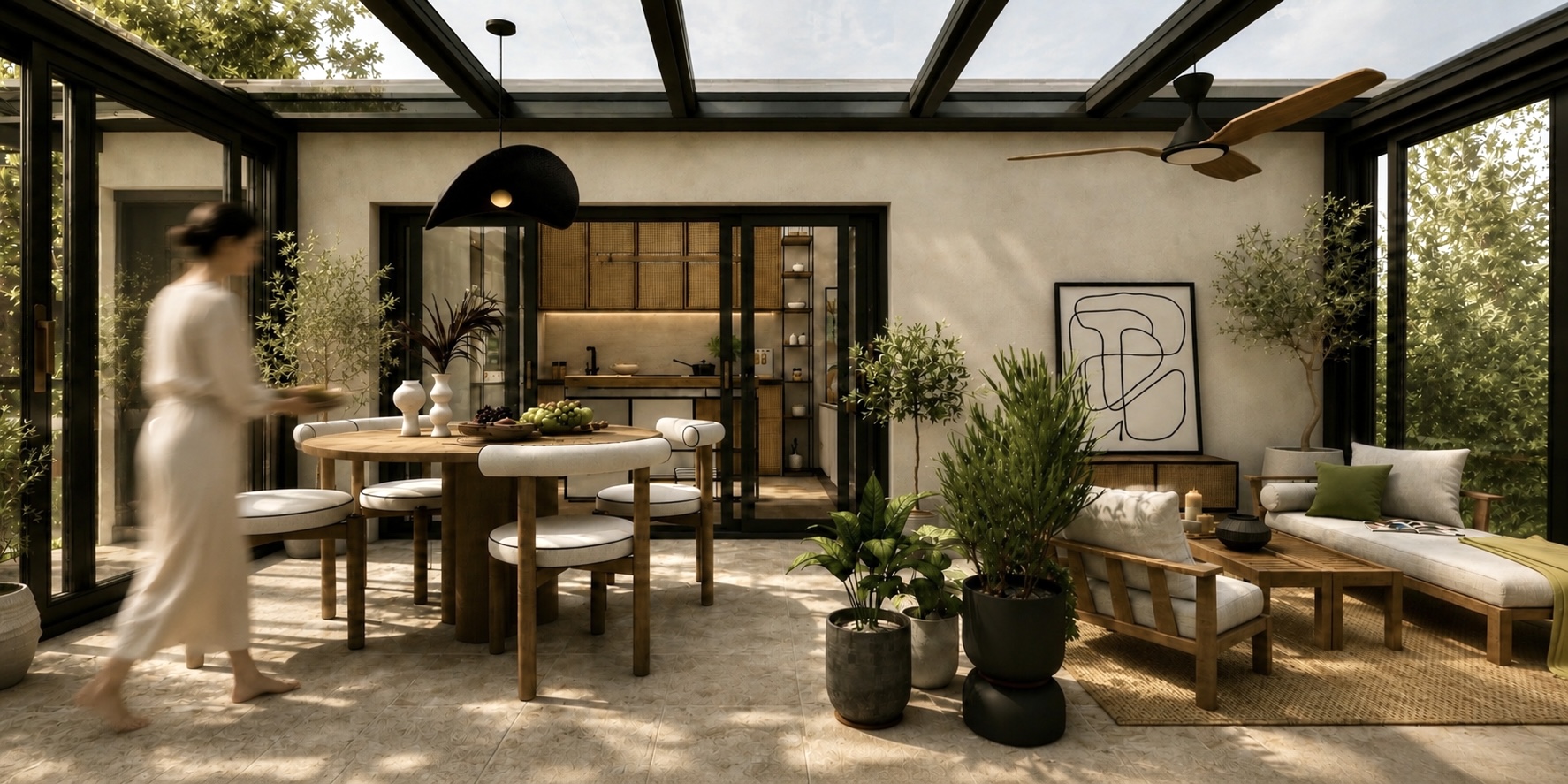 Outdoor living area designed by Studio Ame